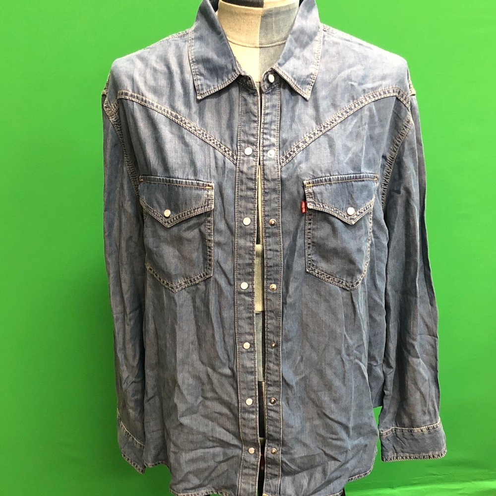 Levi’s Men's Blue Denim Western Shirt Sz XL